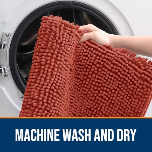 OLANLY Dog Door Mat for Muddy Paws 70x32, Super Absorbent Chenille Mud Mat - Image 5