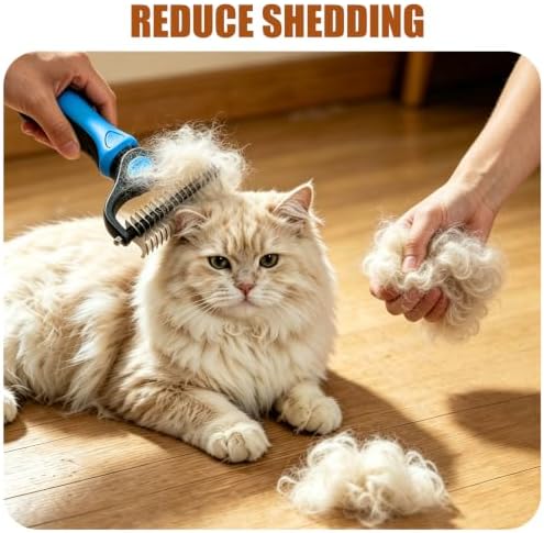 Pet Grooming Tool Set, Deshedding Brush & Metal Comb - Image 6