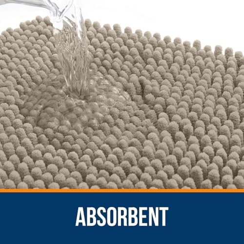 OLANLY Toilet Rugs U-Shaped 20x20, Soft Absorbent Chenille Contour Rugs - Image 4