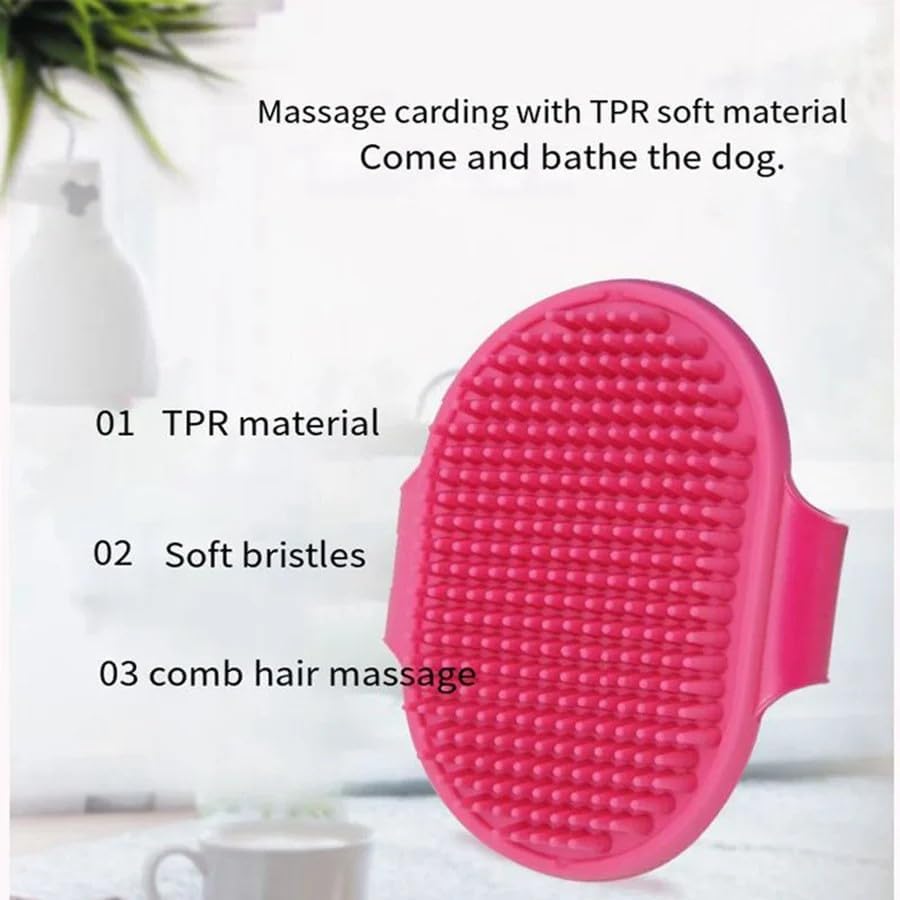 Silicone Pet Grooming Brush for Dogs & Cats – Soft Bath Brush, Gentle - Image 5
