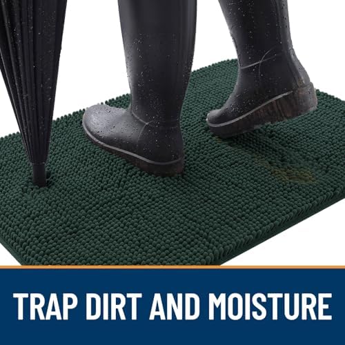 OLANLY Dog Door Mat for Muddy Paws 59x35, Super Absorbent Chenille Mud Mat - Image 2