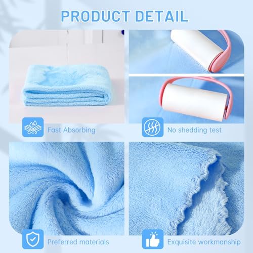 DuckSky 5Pcs 29.5 x 13.77'' Cat Towels Microfiber Pack Bulk, Quick Drying - Image 5