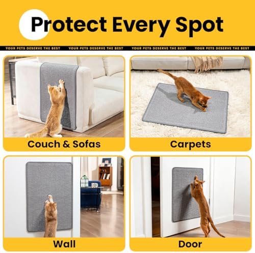 Conlun Cat Scratching Pad, 23.6x31.5in Sisal Mat Couch Protector - Image 5