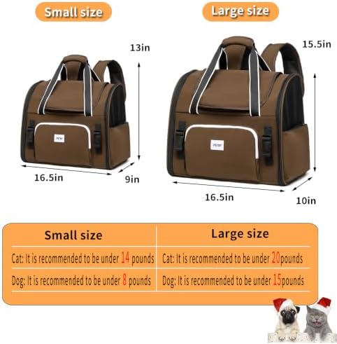 Pet Backpack Carrier for Small Dogs Medium Cats, Breathable and Collapsible - Image 2