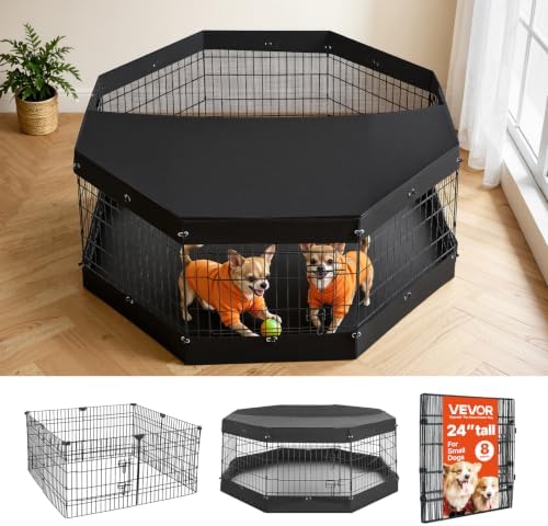 VEVOR Dog Playpen 24 in 8 Panels Metal Pet Pen by VEVOR