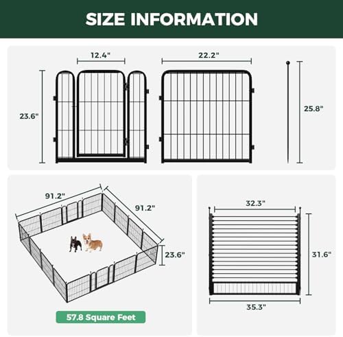 FXW Rollick Dog Playpen with RV Step Grid, 16 Panels - Image 3