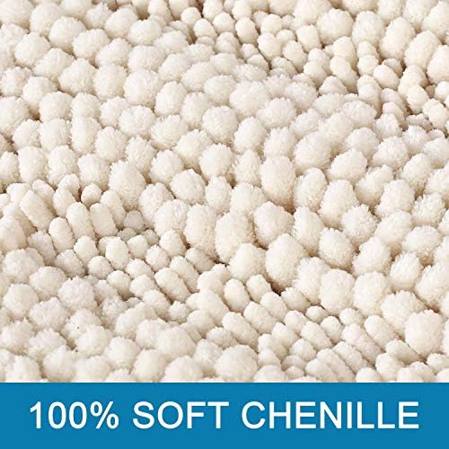 H.VERSAILTEX Bath Mats for Bathroom Non Slip Extra Thick Chenille Striped Bath - Image 3