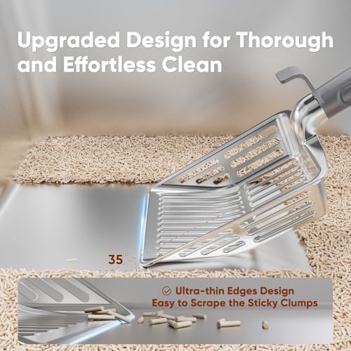 Large Metal Cat Litter Scoop w/ Deep Shovel, Dual-Size Holes & Hanging Hook - Image 4