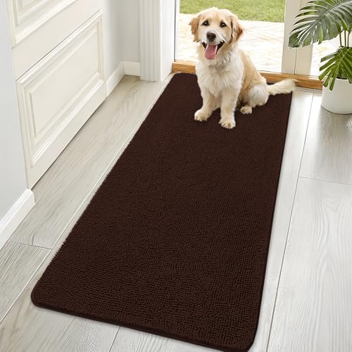 OLANLY Dog Door Mat for Muddy Paws 70x35, Super Absorbent Chenille Mud Mat by OLANLY