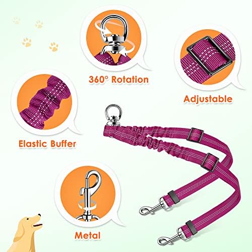 AUTOWT Double Dog Leash, No Tangle 360°Swivel Rotation Reflective Lead - Image 3