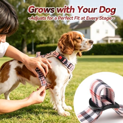 PoyPet Plaid Dog Harness Medium, No Pull Vest - Image 5
