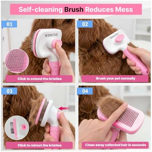 Pet Hair Removal Glove & Dog Brush - Image 4
