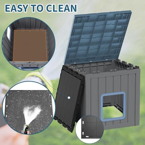NUNU LAB Cat Litter Box Enclosure, Outdoor Cat House – Weatherproof & UV - Image 5