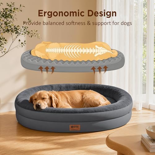 Waterproof Orthopedic Dog Bed for Medium Dogs, Dark Grey - Image 5