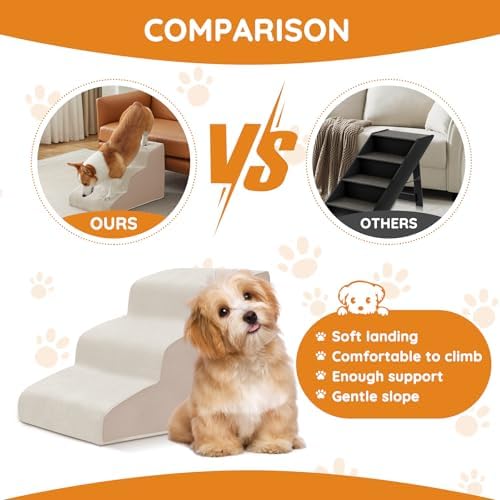 Ahpmeoa Dog Stairs for Small Dogs 15.7" H, Dog Ramp for Bed - Image 4