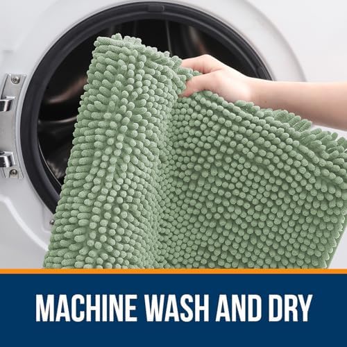 OLANLY Bathroom Runner Rugs 45x27, Extra Soft Absorbent Chenille Bath Rugs - Image 5