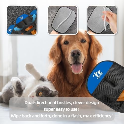 Pet Hair Remover Tool Glove for Cats & Dogs, Static Lint and Fur Removing Mitts - Image 3
