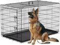 FDW | 45" Foldable Metal Dog Crate | Black | Cage by FDW