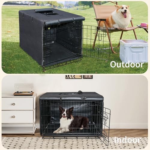 DONORO Dog Crate Cover 30 Inch Waterproof Pet Kennel Cover 600D Heavy Duty Dog - Image 6