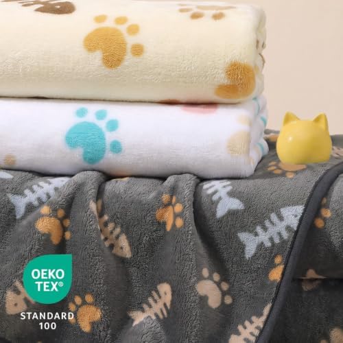 Luciphia 1 Pack 3 Blankets, Cute Cat Printed Fluffy Fleece Pet Blanket - Image 3