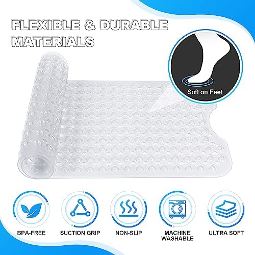 Bathtub and Shower Mats, 40x16 Inch Extra Large Non Slip Soft Bath Tub Mat - Image 5