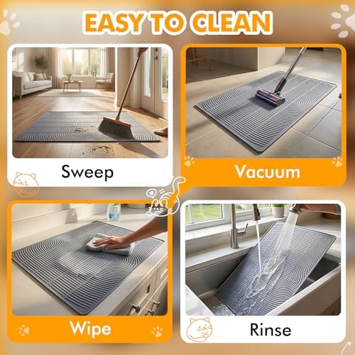 Extra Large Cat Litter Mat 47" x 35" Silicone Litter Trapping Mat - Image 6
