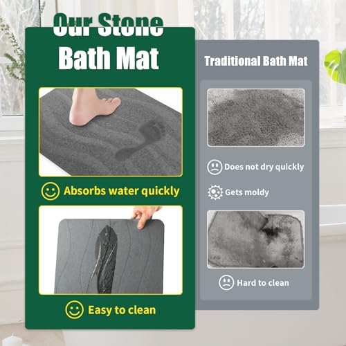 XMarrat Extra Large Stone Bath Mat, Diatomaceous Earth Mat, 31.5"x19.7" - Image 5