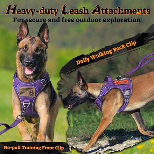 rabbitgoo Tactical Dog Harness for Large Dogs, No Pull Service Pet Vest - Image 3