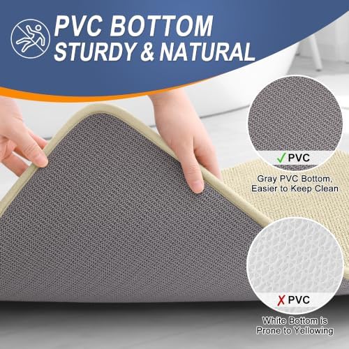 OLANLY Memory Foam Bathroom Runner Rug 47x20, Absorbent Long Bath Mat - Image 4