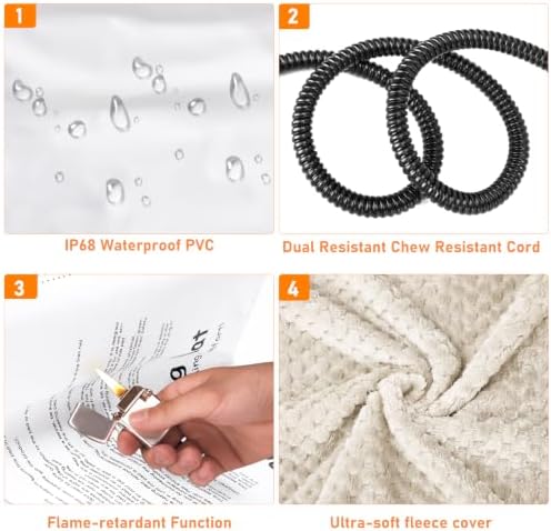 INVENHO Heated Dog Bed, Waterproof Adjustable Temperature Dog Cat Heating Pad - Image 7