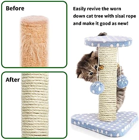 Natural Sisal Rope 1/4 Inch 6mm 164-Feet - Image 2