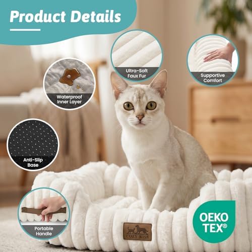 COZY KISS Orthopedic Pet Bed for Small Cats - Image 4