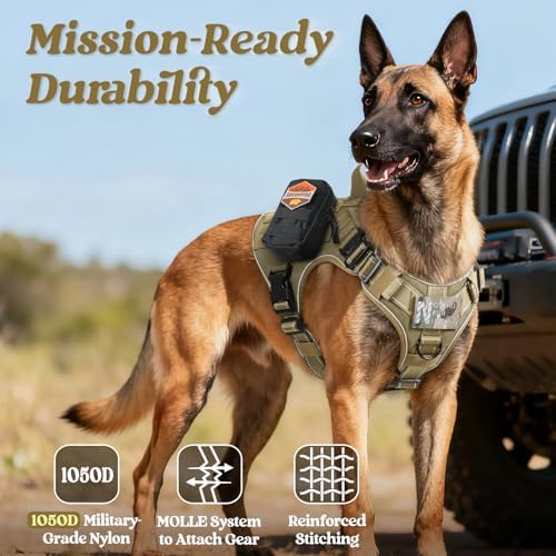 rabbitgoo Tactical Dog Harness for Medium, Heavy Duty Military No Pull Vest - Image 6
