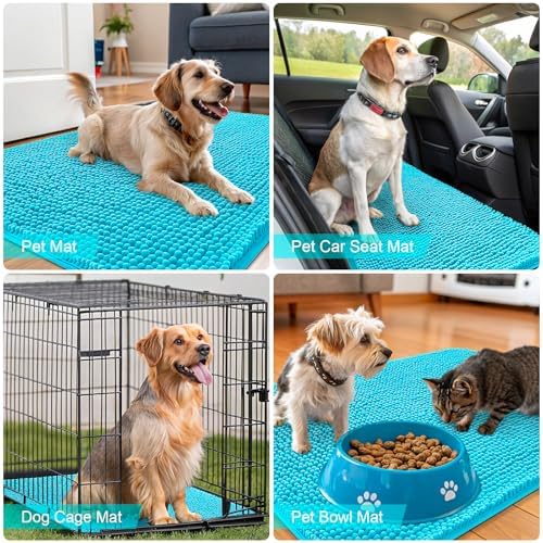 OLANLY Dog Door Mat for Muddy Paws 59x35, Super Absorbent Chenille Mud Mat - Image 7