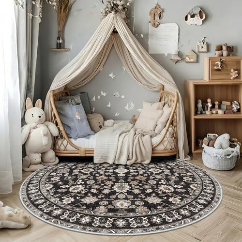 Round Area Rugs Washable Small Round Rug 3ft Circle Entryway Rugs Door Mat - Image 3