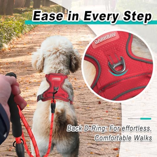 BARKBAY Dog Harness for Small Sized Dog No Pull Mesh 2 Clips Dog Vest - Image 3