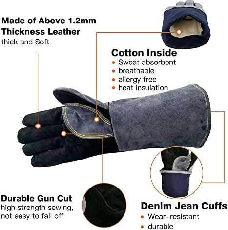 WZQH 16 In, Welding Gloves, Fireplace Glove, Fire & Heat Resistant - Image 4