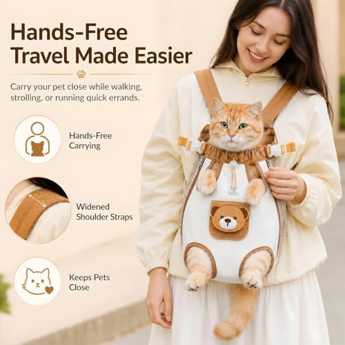 Cute Bear Design Front Pet Carrier Backpack - Image 3