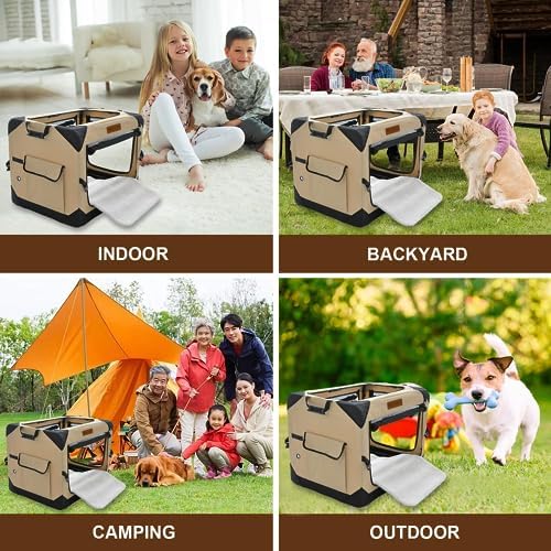 Garnpet Soft Dog Crate for Small Dogs, 4-Door Foldable Collapsible Dog Crate - Image 6
