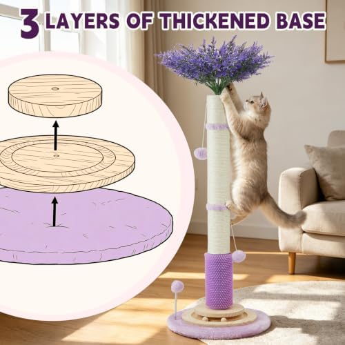 45" Tall Cat Scratching Post for Large, Heavy Duty Scratcher Tree - Image 7