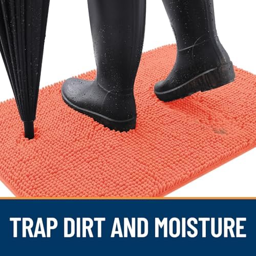 OLANLY Dog Door Mat for Muddy Paws 47x24, Super Absorbent Chenille Mud Mat - Image 2