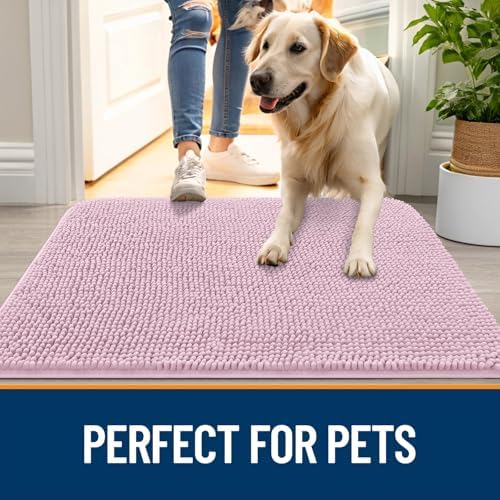 OLANLY Dog Door Mat for Muddy Paws 32x20, Super Absorbent Chenille Mud Mat - Image 6