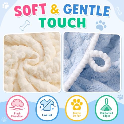 Dog Drying Towel, 5 Pack Microfiber Pet Towels, Quick Dry - Image 5