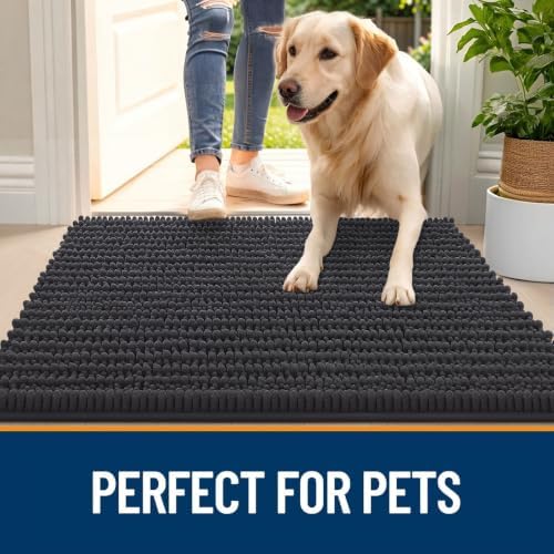 OLANLY Dog Door Mat for Muddy Paws 70x24, Ultra-Absorbent Chenille Mud Mat - Image 6