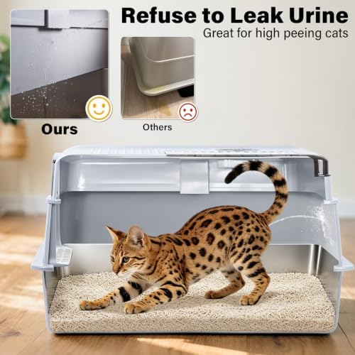 Stainless Steel Litter BoxWith Lid, XXXL Metal Litter Box - Image 4