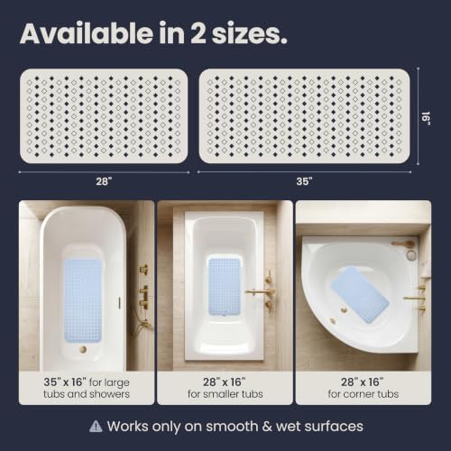homerella Bathtub Mat Non Slip 35x16 Shower Mat Non Slip Anti Mold BPA Free - Image 5