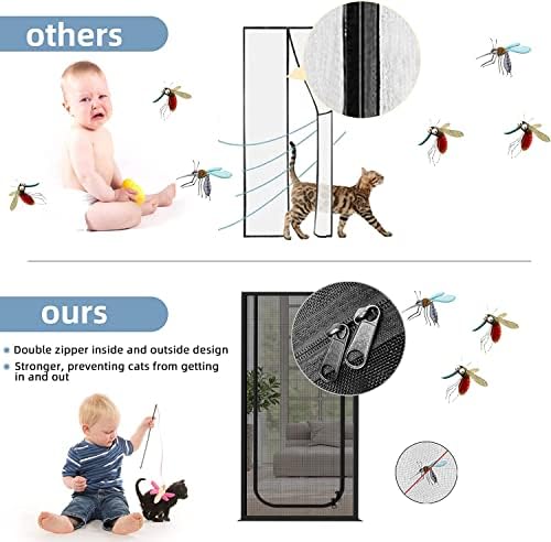 QWR Upgraded Pet Screen Door Fits Opening Door Up to 36"x84", Heavy Duty Cat - Image 5