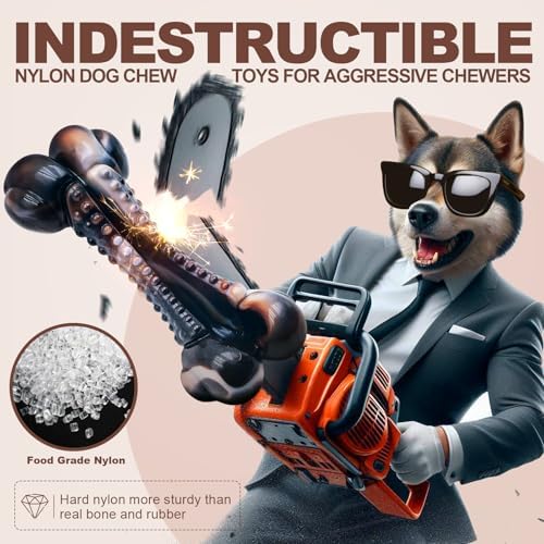 Dog Chew Toys for Aggressive Chewers, Durable Interactive Dog Bone Chew Toy to - Image 4