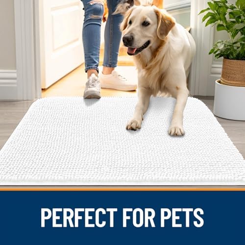 OLANLY Dog Door Mat for Muddy Paws 40x32, Super Absorbent Chenille Mud Mat - Image 6