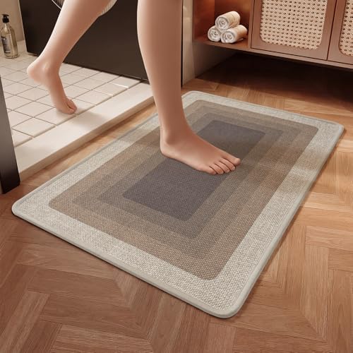 Bath Mat Non Slip, Quick Dry Bathroom Rug Under Door by QiCaiJia